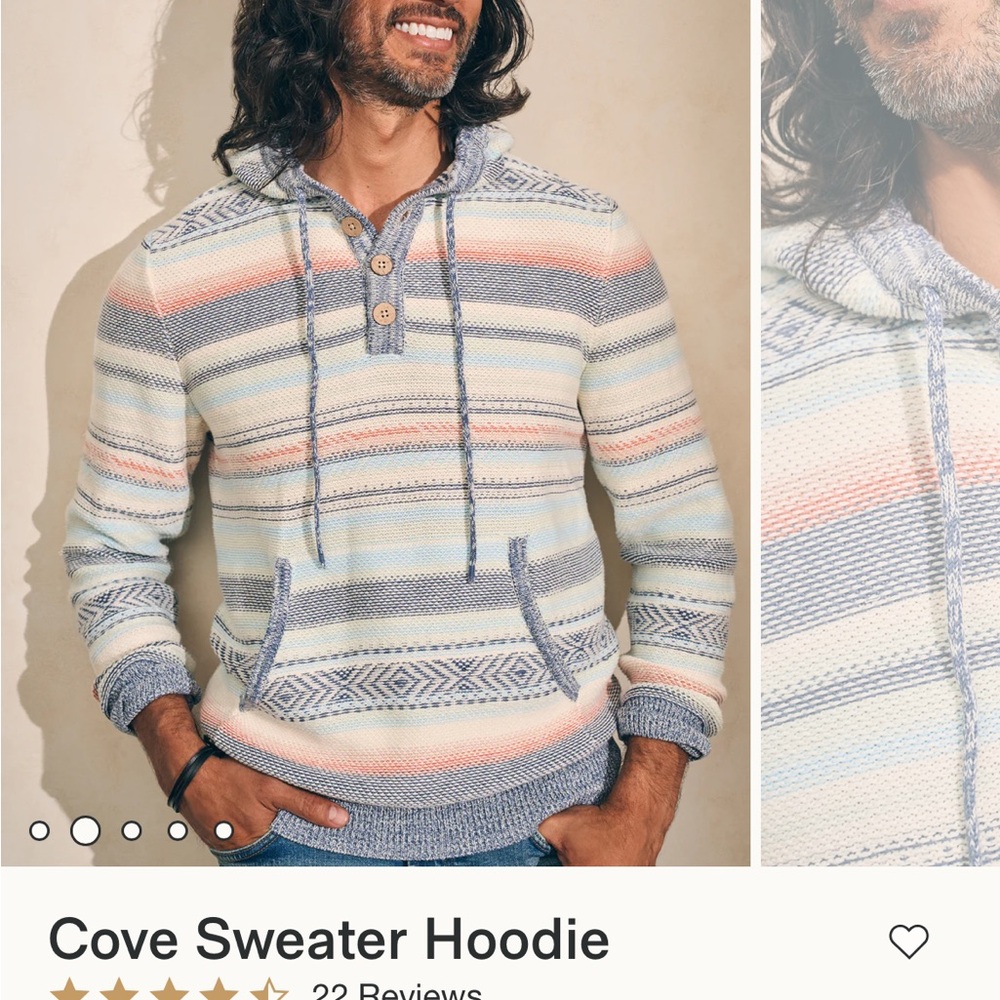 Faherty Cove Sweater Hoodie (M)